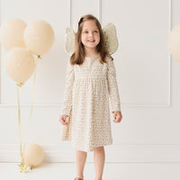 Organic Cotton Pixie Dress - Blueberry Field Raindrops Childrens Dress from Jamie Kay NZ