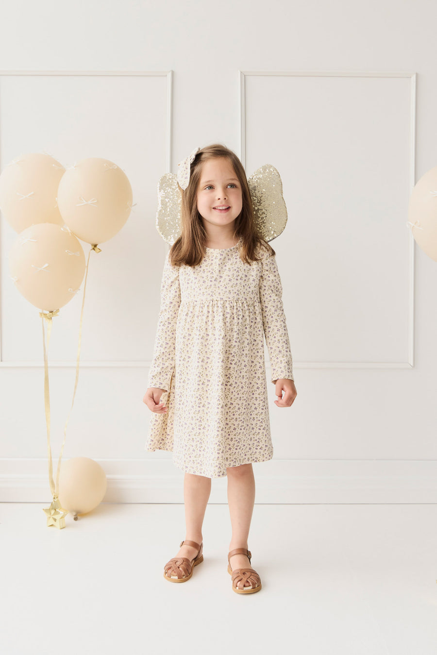 Organic Cotton Pixie Dress - Blueberry Field Raindrops Childrens Dress from Jamie Kay NZ