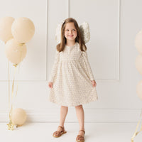 Organic Cotton Pixie Dress - Blueberry Field Raindrops Childrens Dress from Jamie Kay NZ