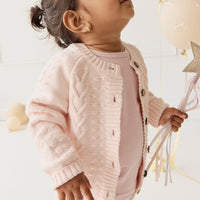 Cable Knitted Jumper - Ballet Pink Childrens Jumper from Jamie Kay NZ