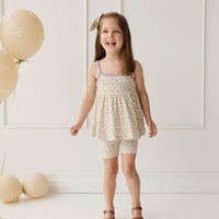 Organic Cotton Maple Singlet - Blueberry Field Raindrops Childrens Singlet from Jamie Kay NZ