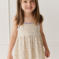 Organic Cotton Maple Singlet - Blueberry Field Raindrops Childrens Singlet from Jamie Kay NZ