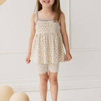 Organic Cotton Maple Singlet - Blueberry Field Raindrops Childrens Singlet from Jamie Kay NZ