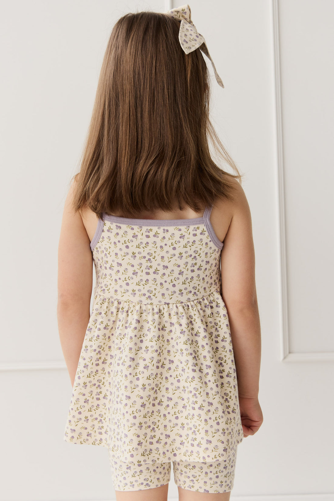 Organic Cotton Maple Singlet - Blueberry Field Raindrops Childrens Singlet from Jamie Kay NZ