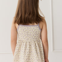 Organic Cotton Maple Singlet - Blueberry Field Raindrops Childrens Singlet from Jamie Kay NZ