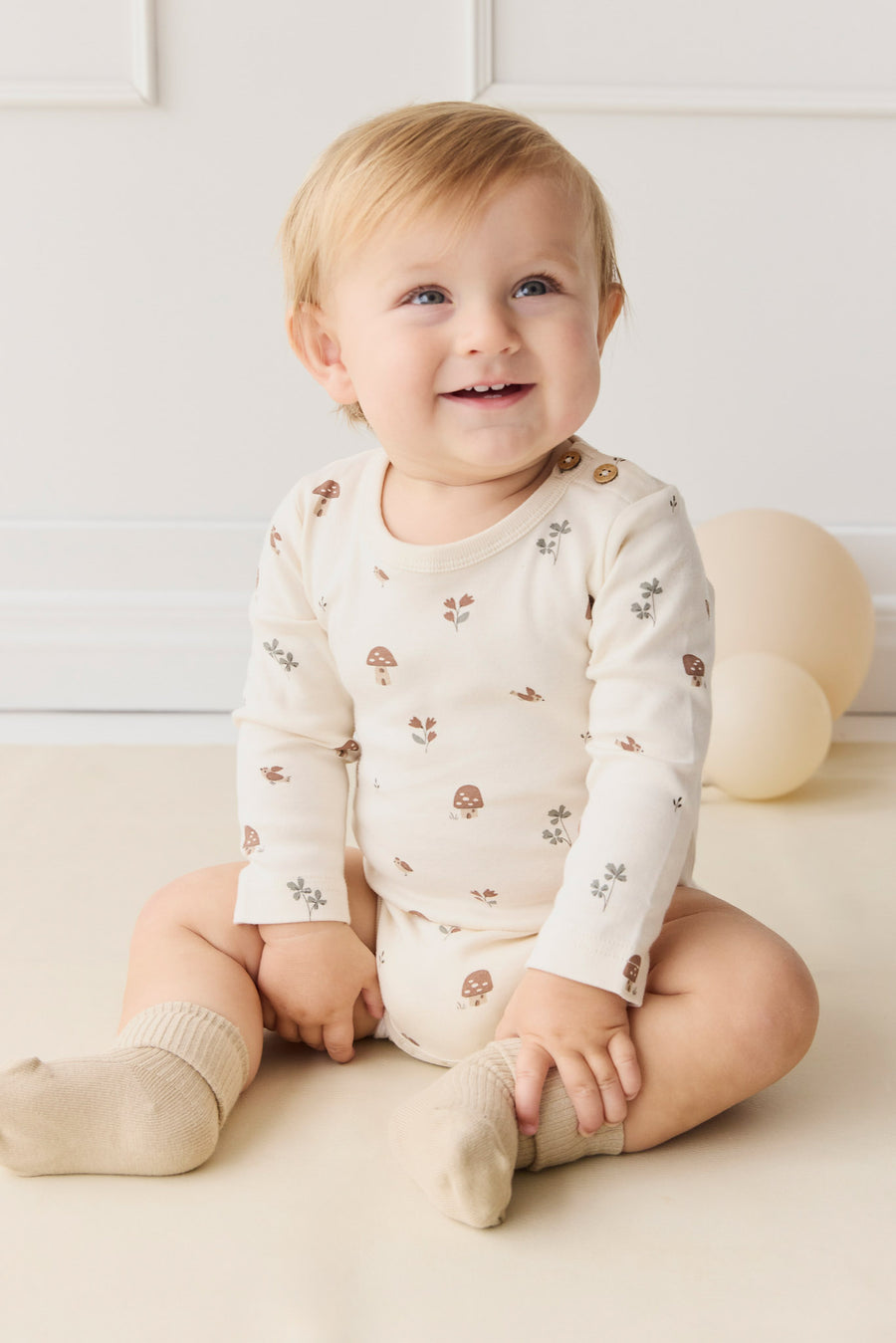 Organic Cotton Fernley Bodysuit - Le Champignon Childrens Bodysuit from Jamie Kay NZ