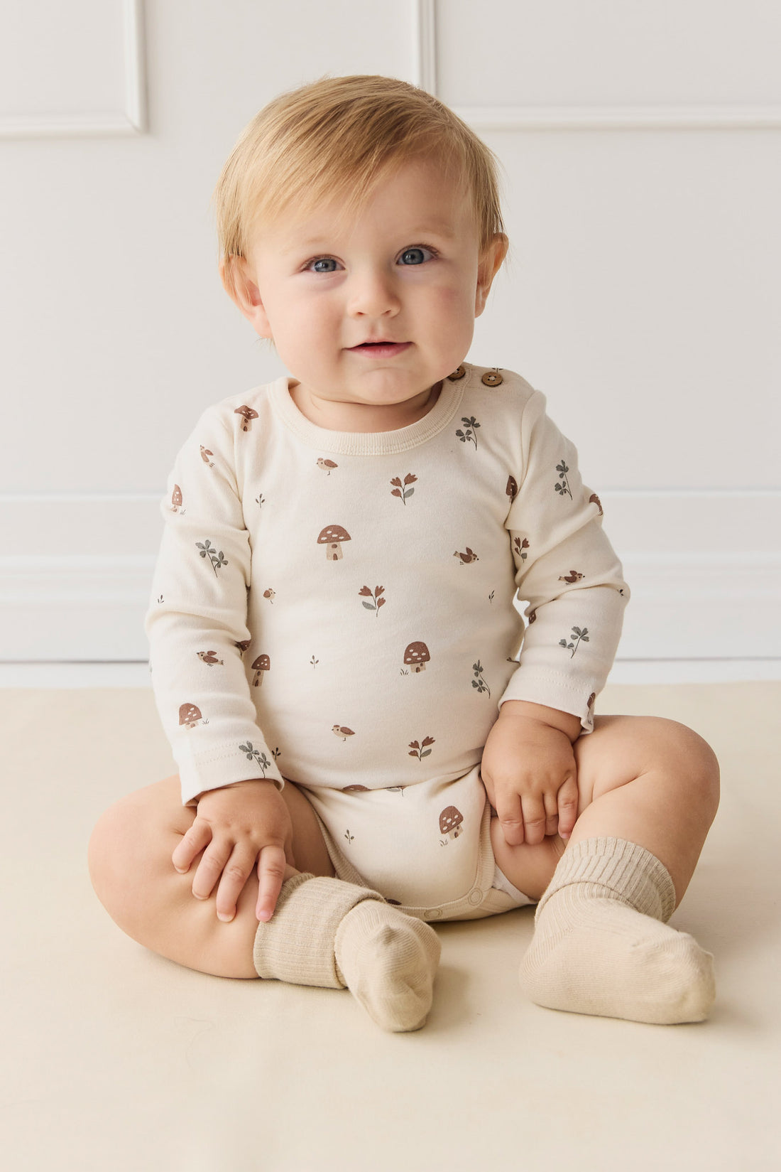 Organic Cotton Fernley Bodysuit - Le Champignon Childrens Bodysuit from Jamie Kay NZ