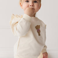 Organic Cotton Maple Sweatshirt - Cloud Little Georgie Childrens Top from Jamie Kay NZ