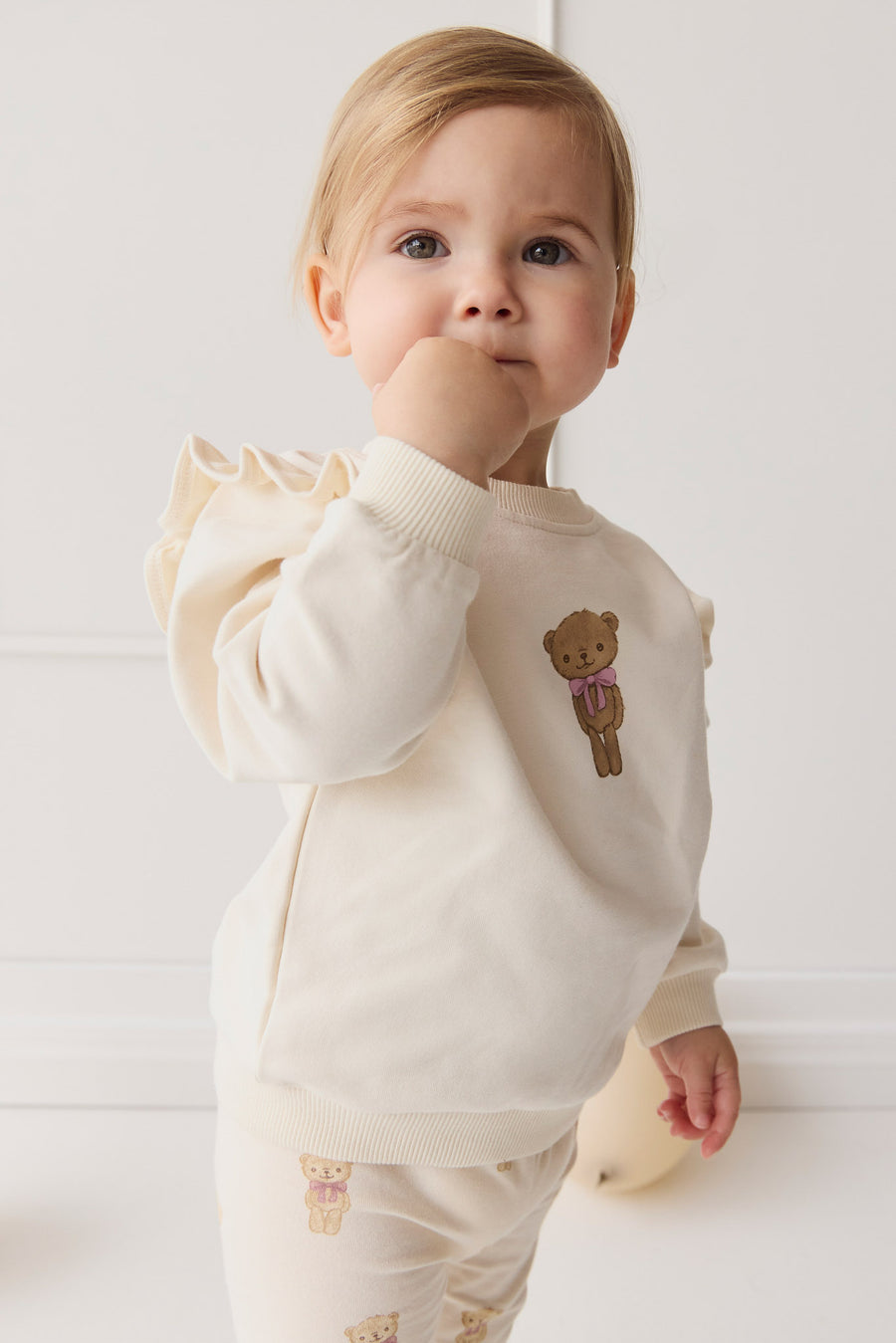 Organic Cotton Maple Sweatshirt - Cloud Little Georgie Childrens Top from Jamie Kay NZ