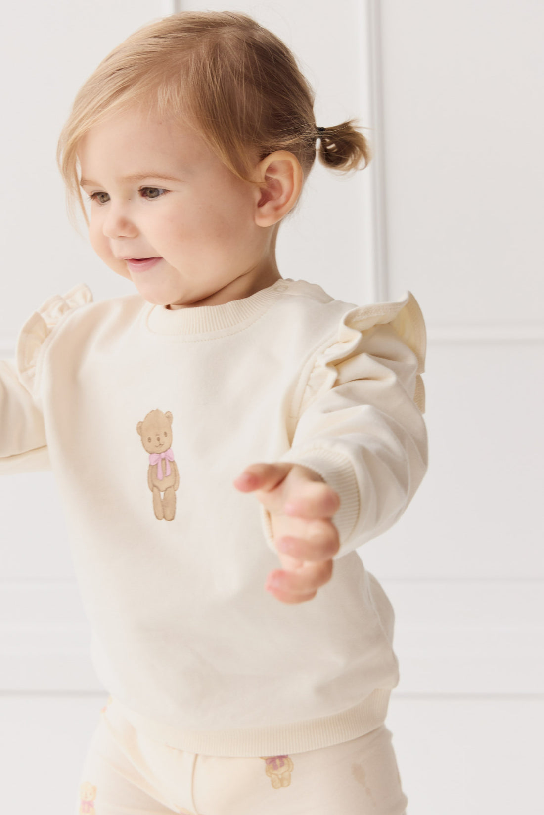 Organic Cotton Maple Sweatshirt - Cloud Little Georgie Childrens Top from Jamie Kay NZ