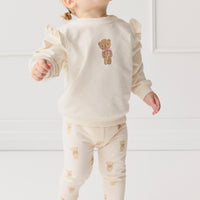 Organic Cotton Maple Sweatshirt - Cloud Little Georgie Childrens Top from Jamie Kay NZ