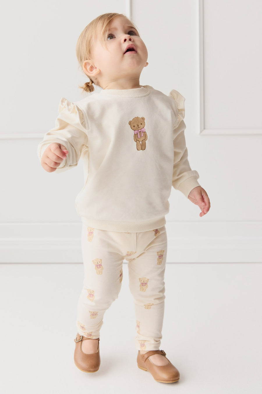 Organic Cotton Maple Sweatshirt - Cloud Little Georgie Childrens Top from Jamie Kay NZ