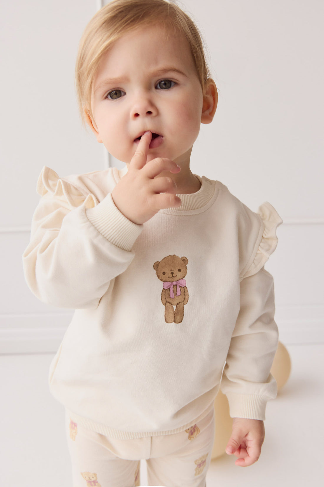 Organic Cotton Maple Sweatshirt - Cloud Little Georgie Childrens Top from Jamie Kay NZ