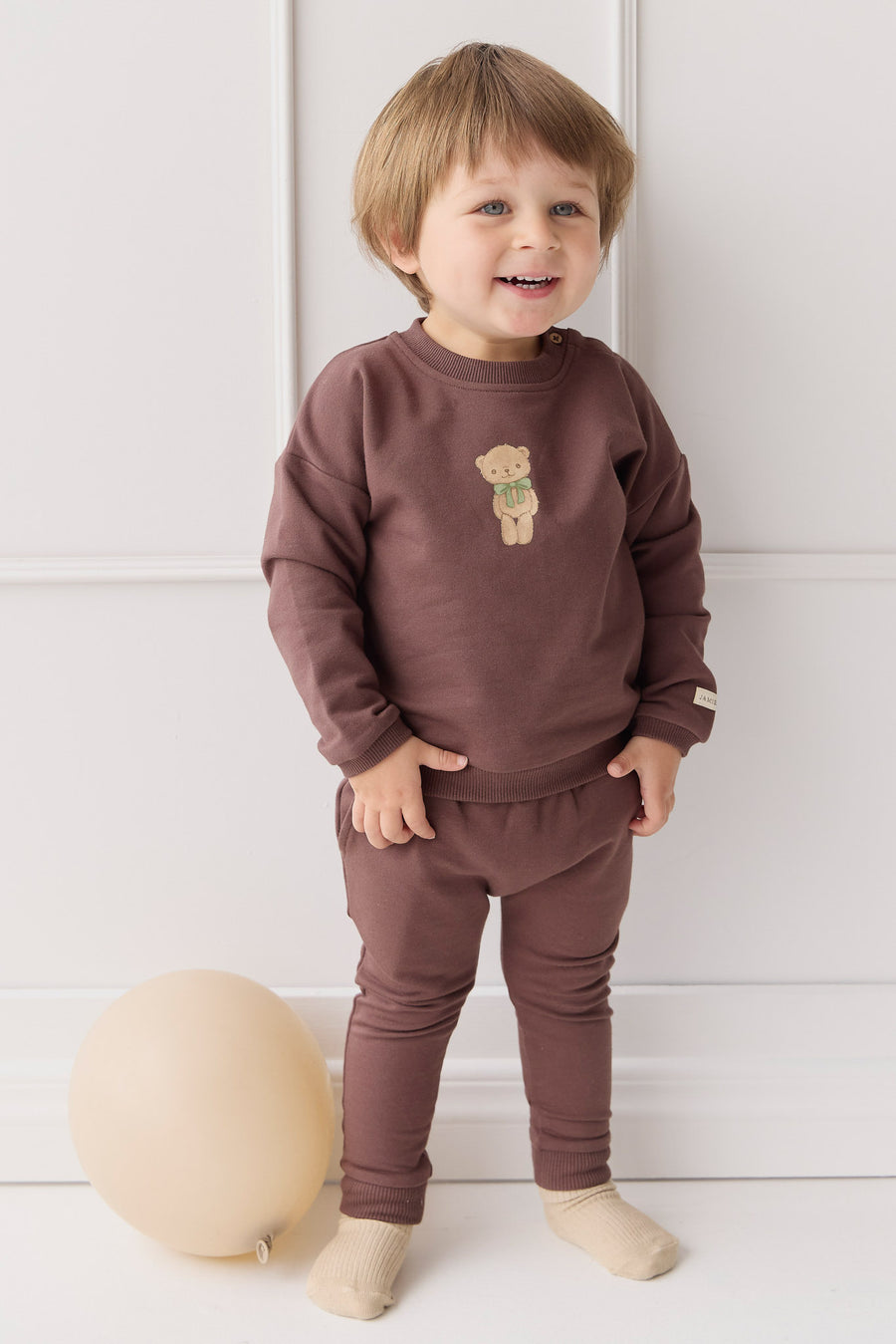 Organic Cotton Damien Sweatshirt - Earth Little Ted Childrens Top from Jamie Kay NZ