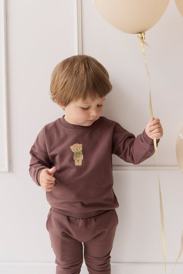 Organic Cotton Damien Sweatshirt - Earth Little Ted Childrens Top from Jamie Kay NZ