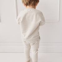 Organic Cotton Damien Sweatshirt - Oatmeal Marle Little Ted Childrens Top from Jamie Kay NZ