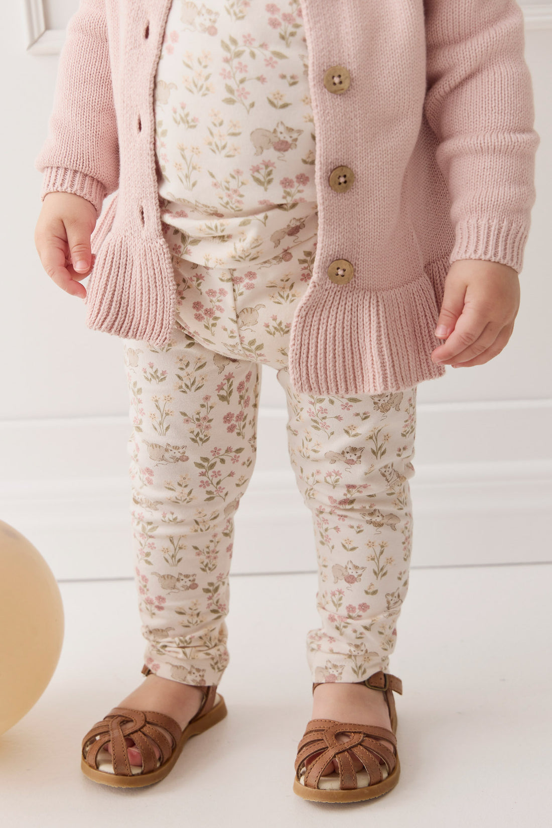 Organic Cotton Everyday Legging - Moons Woolen Ball Childrens Legging from Jamie Kay NZ