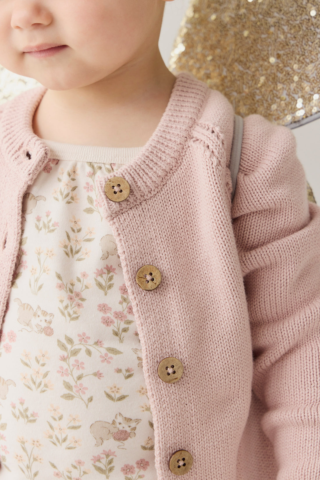 Ava Cardigan - Shell Pink Childrens Cardigan from Jamie Kay NZ