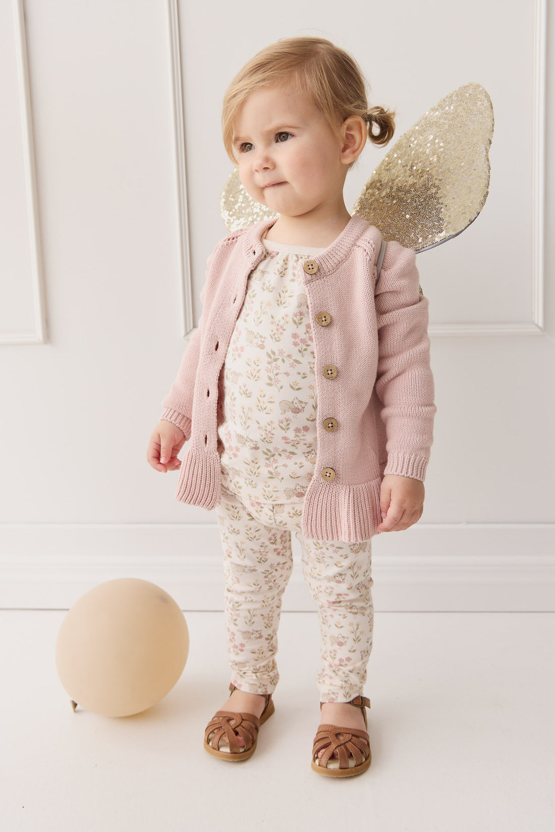 Ava Cardigan - Shell Pink Childrens Cardigan from Jamie Kay NZ