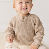 Sam Knitted Jumper - Malt Fleck Childrens Jumper from Jamie Kay NZ