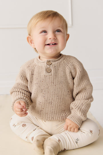 Sam Knitted Jumper - Malt Fleck Childrens Jumper from Jamie Kay NZ