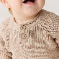 Sam Knitted Jumper - Malt Fleck Childrens Jumper from Jamie Kay NZ