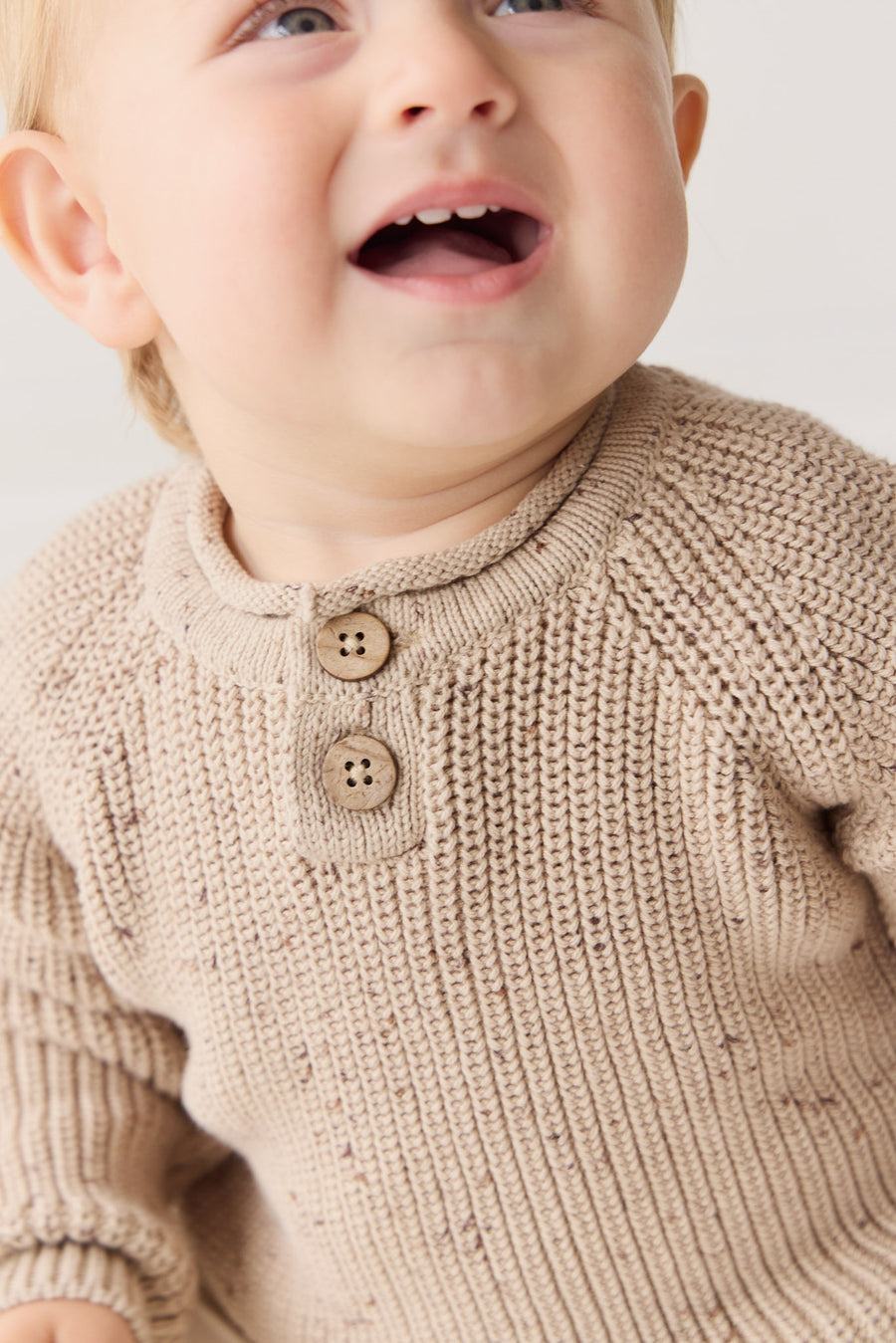 Sam Knitted Jumper - Malt Fleck Childrens Jumper from Jamie Kay NZ