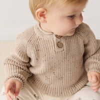 Sam Knitted Jumper - Malt Fleck Childrens Jumper from Jamie Kay NZ