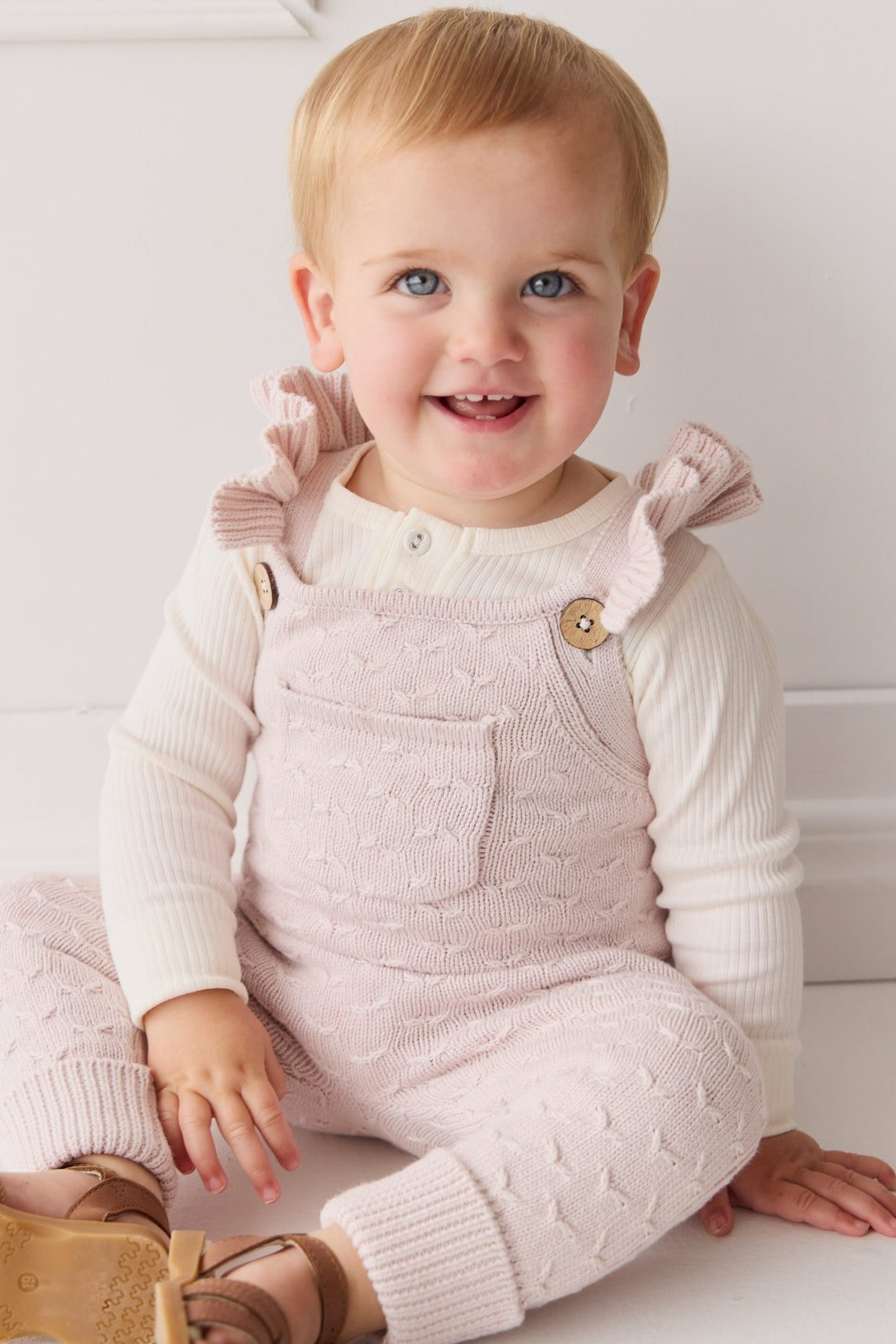 Mia Kintted Onepiece - Soft Misty Rose Childrens Onepiece from Jamie Kay NZ