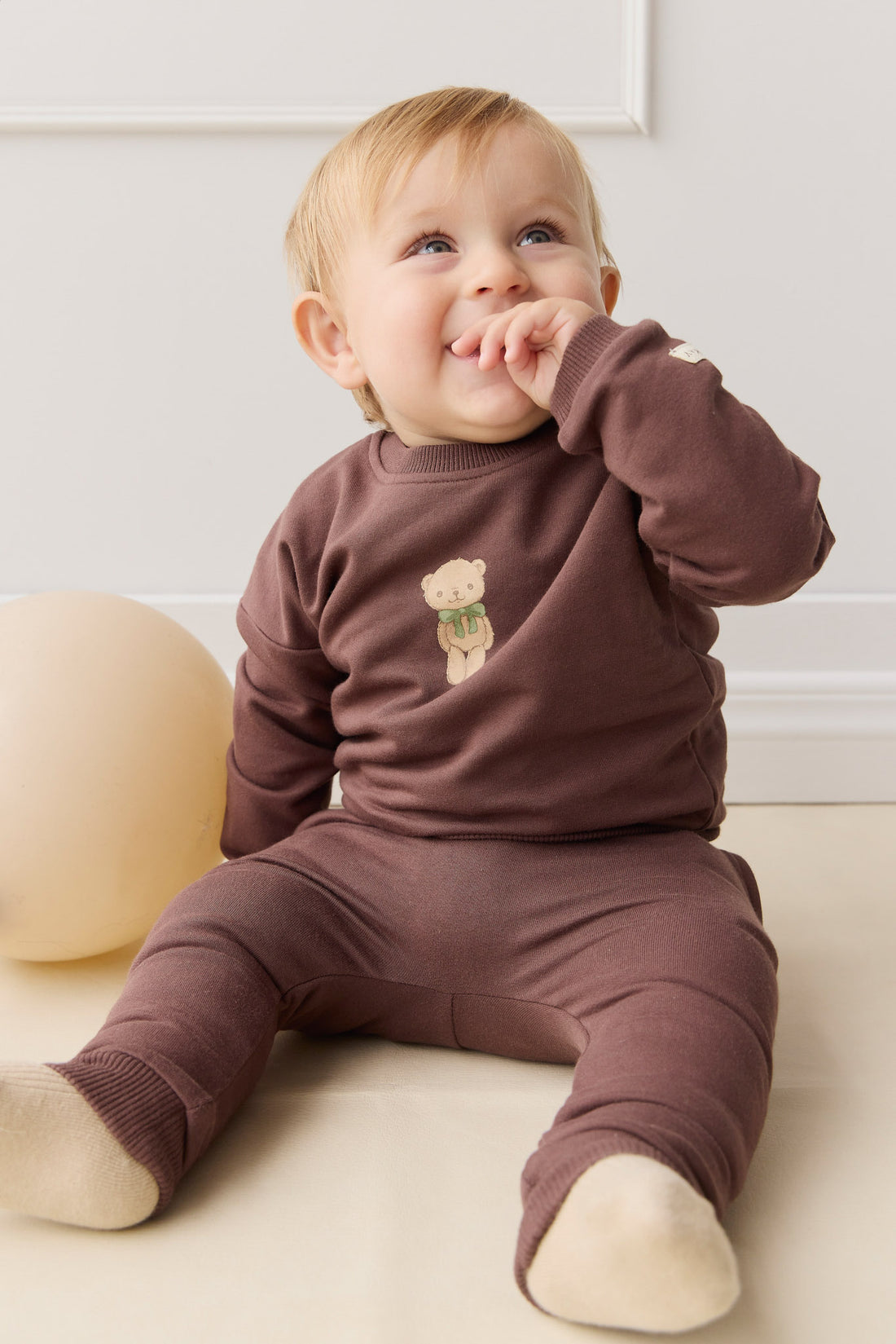 Organic Cotton Damien Sweatshirt - Earth Little Ted Childrens Top from Jamie Kay NZ