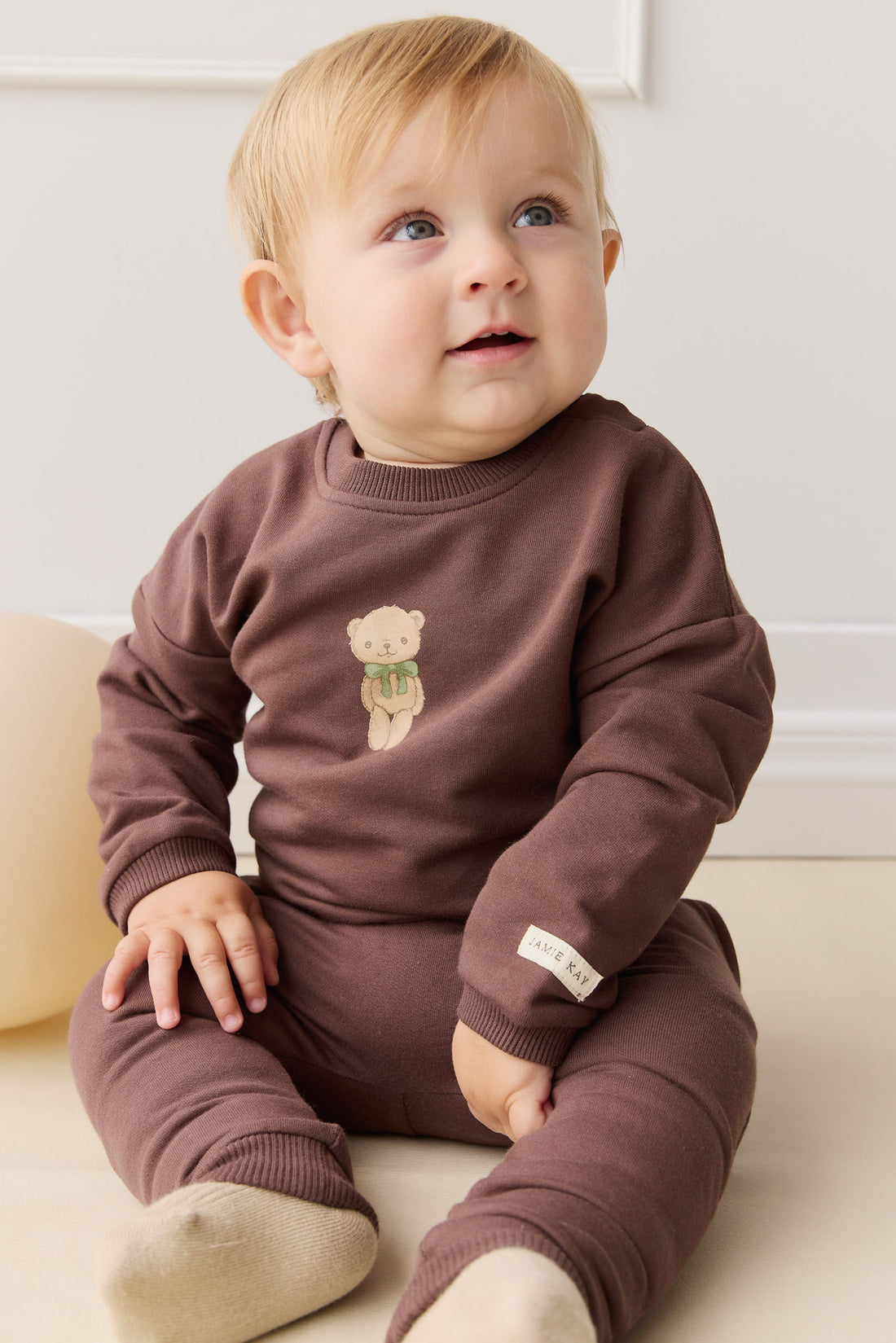 Organic Cotton Damien Sweatshirt - Earth Little Ted Childrens Top from Jamie Kay NZ