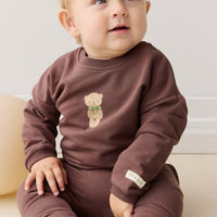 Organic Cotton Damien Sweatshirt - Earth Little Ted Childrens Top from Jamie Kay NZ