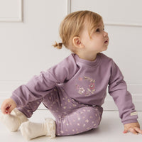 Organic Cotton Damien Sweatshirt - Vintage Violet Wreath Childrens Top from Jamie Kay NZ