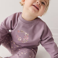 Organic Cotton Damien Sweatshirt - Vintage Violet Wreath Childrens Top from Jamie Kay NZ