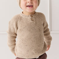 Sam Knitted Jumper - Malt Fleck Childrens Jumper from Jamie Kay NZ