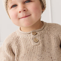 Sam Knitted Jumper - Malt Fleck Childrens Jumper from Jamie Kay NZ