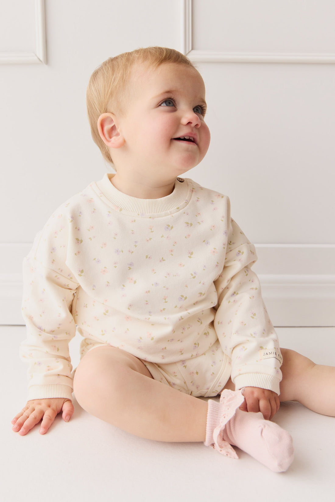 Organic Cotton Damien Sweatshirt - Briella Whisper Childrens Top from Jamie Kay NZ