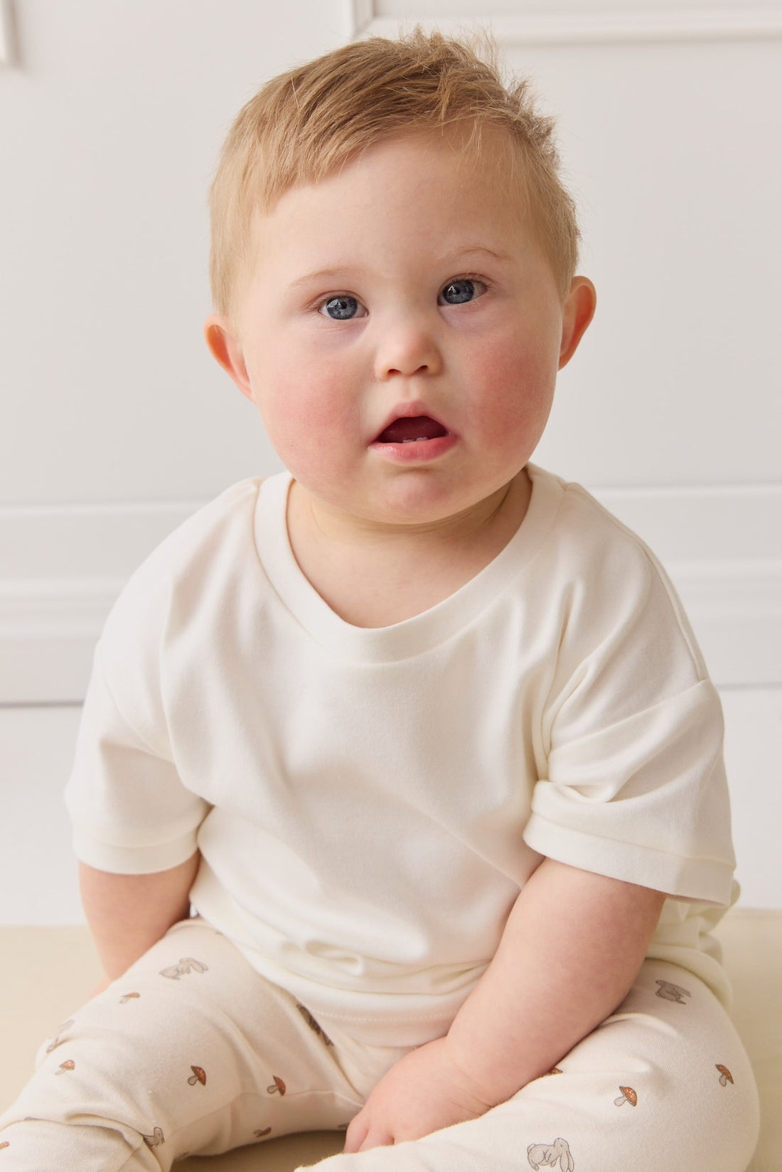 Pima Cotton Eddie Tee - Parchment Childrens Top from Jamie Kay NZ