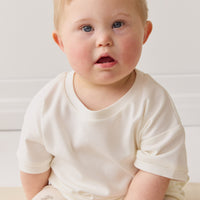 Pima Cotton Eddie Tee - Parchment Childrens Top from Jamie Kay NZ