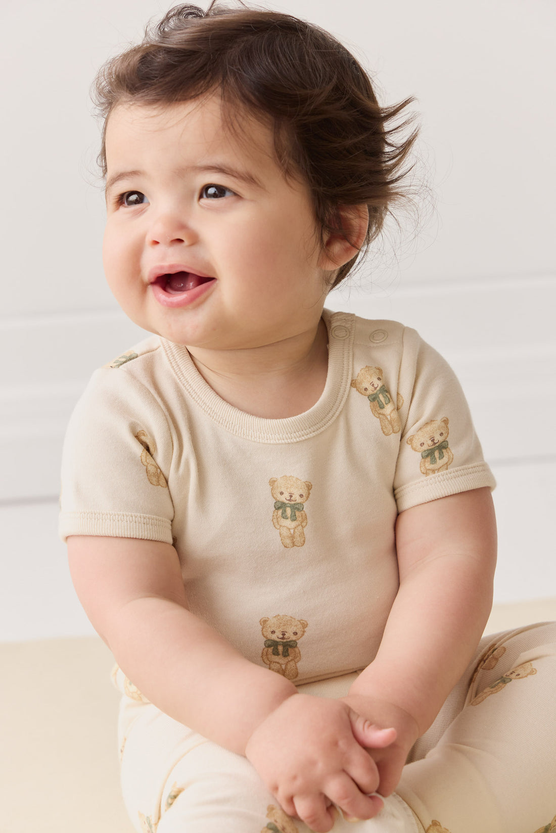 Organic Cotton Hudson Short Sleeve Bodysuit - Little Ted Childrens Bodysuit from Jamie Kay NZ