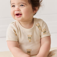 Organic Cotton Hudson Short Sleeve Bodysuit - Little Ted Childrens Bodysuit from Jamie Kay NZ