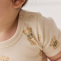 Organic Cotton Hudson Short Sleeve Bodysuit - Little Ted Childrens Bodysuit from Jamie Kay NZ