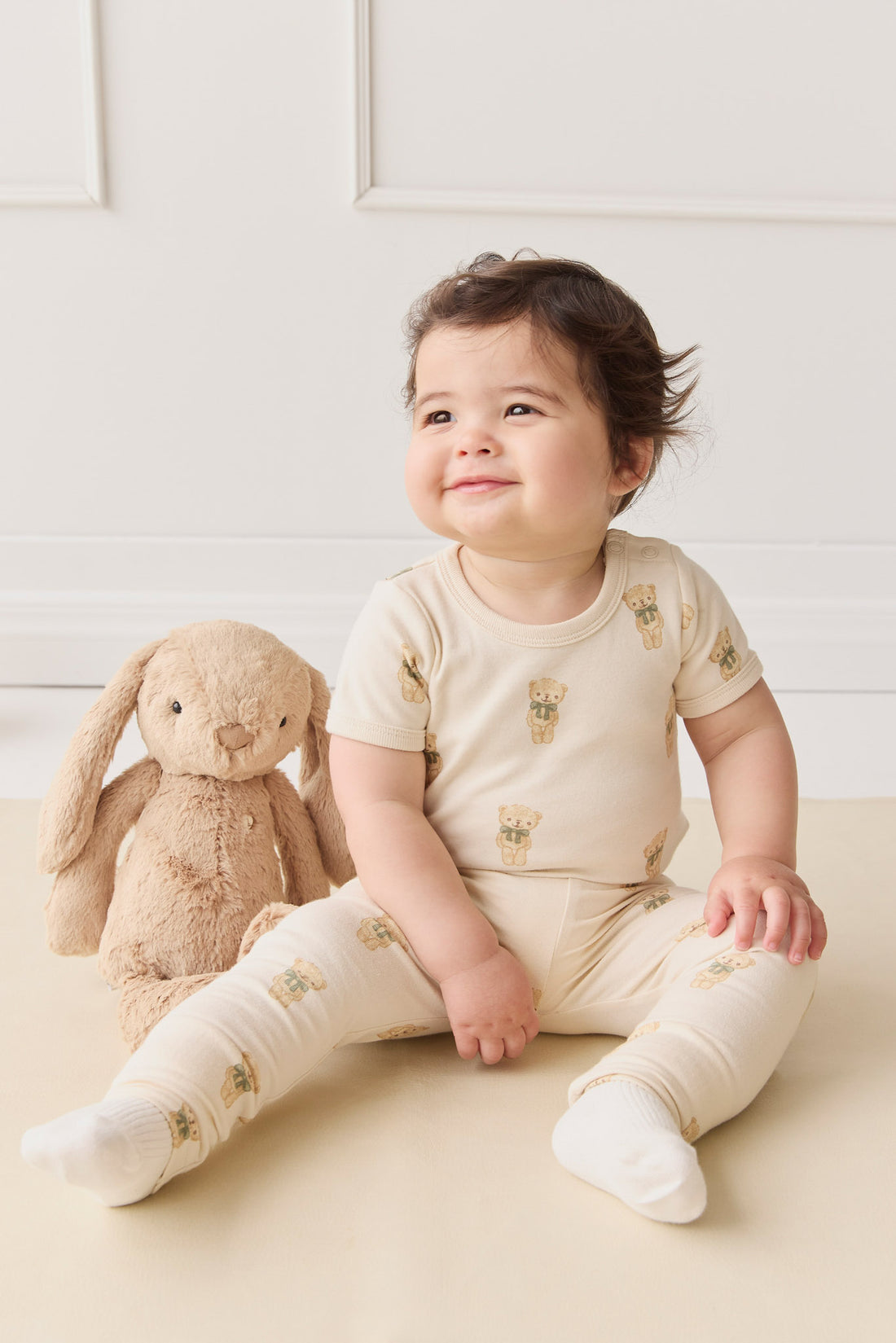 Organic Cotton Hudson Short Sleeve Bodysuit - Little Ted Childrens Bodysuit from Jamie Kay NZ