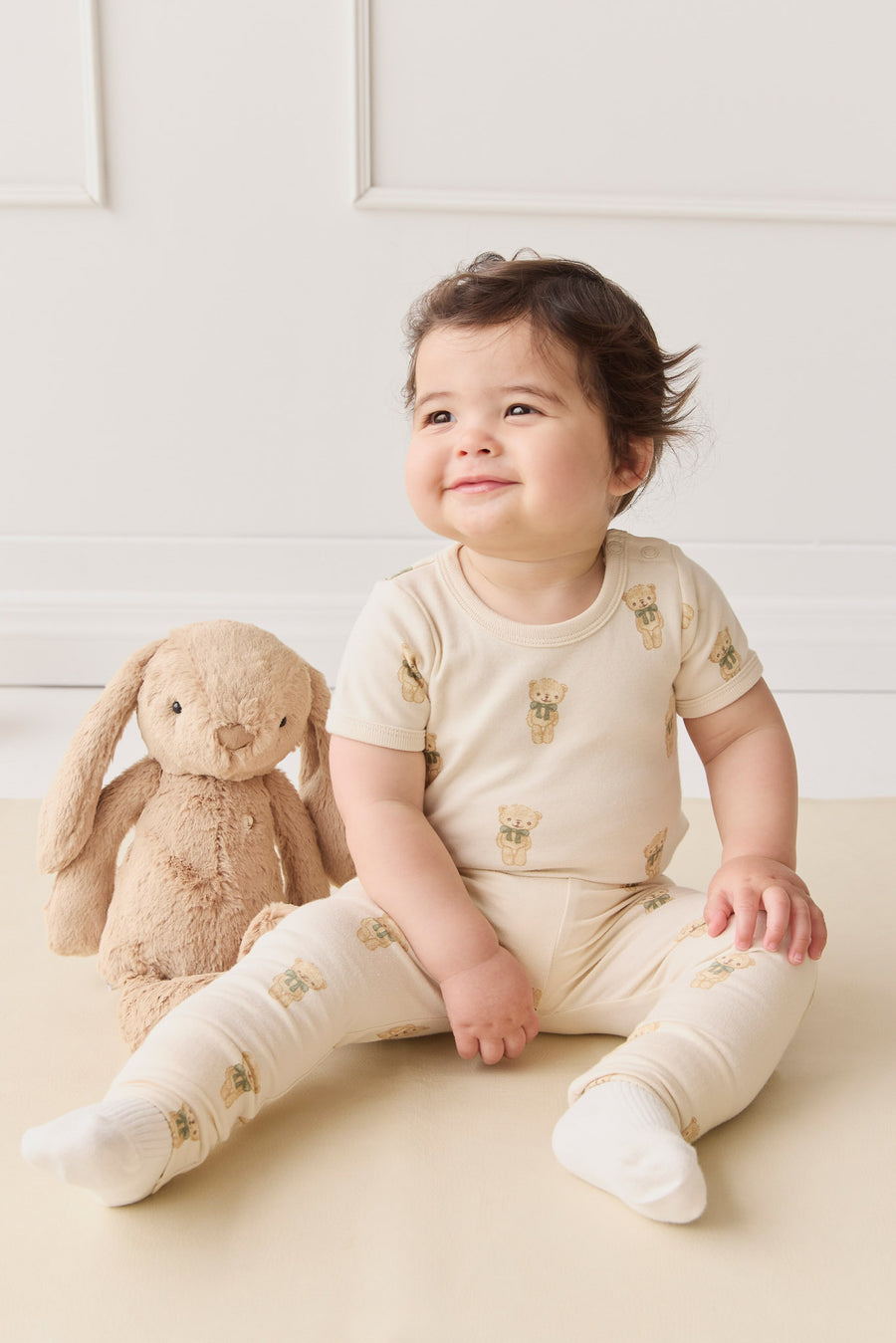 Organic Cotton Hudson Short Sleeve Bodysuit - Little Ted Childrens Bodysuit from Jamie Kay NZ