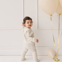 Organic Cotton Morgan Track Pant - Oatmeal Marle Childrens Pant from Jamie Kay NZ