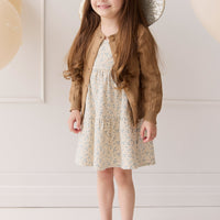 Emily Knitted Cardigan - Caramel Cream Childrens Cardigan from Jamie Kay NZ