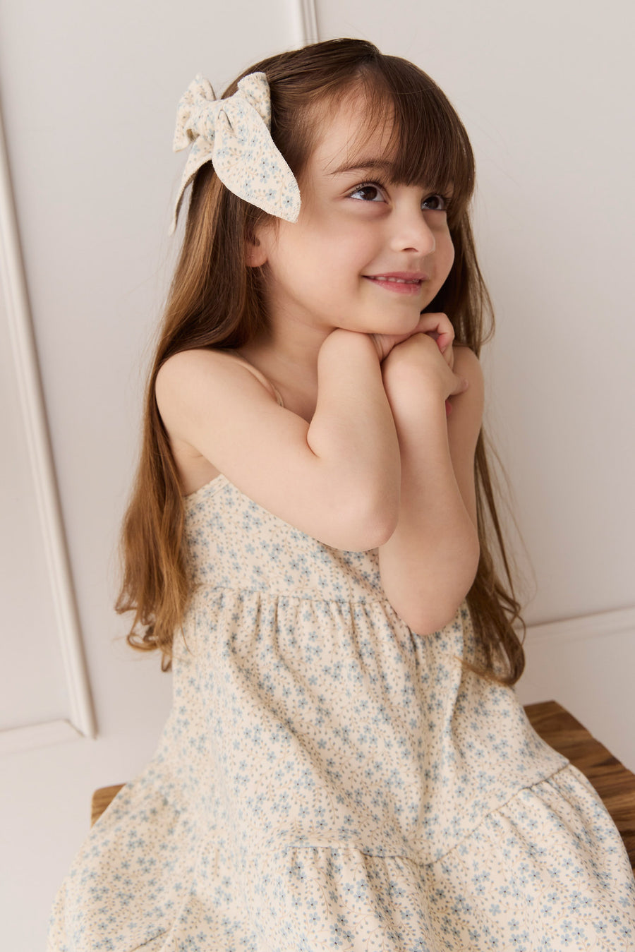 Organic Cotton Bow - Adnola Floral Childrens Hair Bow from Jamie Kay NZ