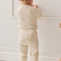 Organic Cotton Modal Legging - Milky Way Buff Childrens Legging from Jamie Kay NZ