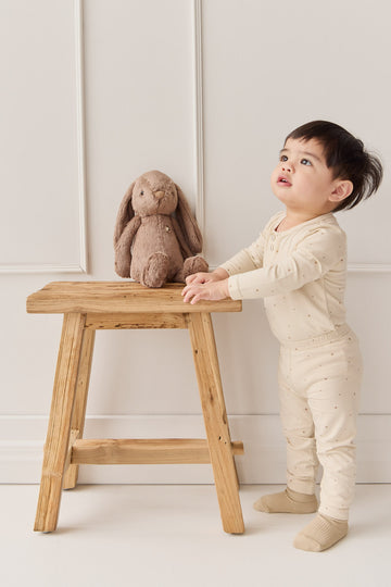 Organic Cotton Modal Long Sleeve Bodysuit - Milky Way Buff Childrens Bodysuit from Jamie Kay NZ