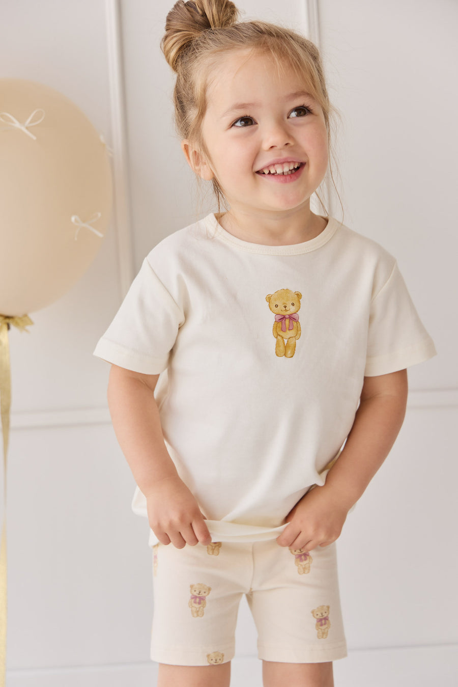 Pima Cotton Aude Tee - Cloud Little Georgie Childrens Top from Jamie Kay NZ